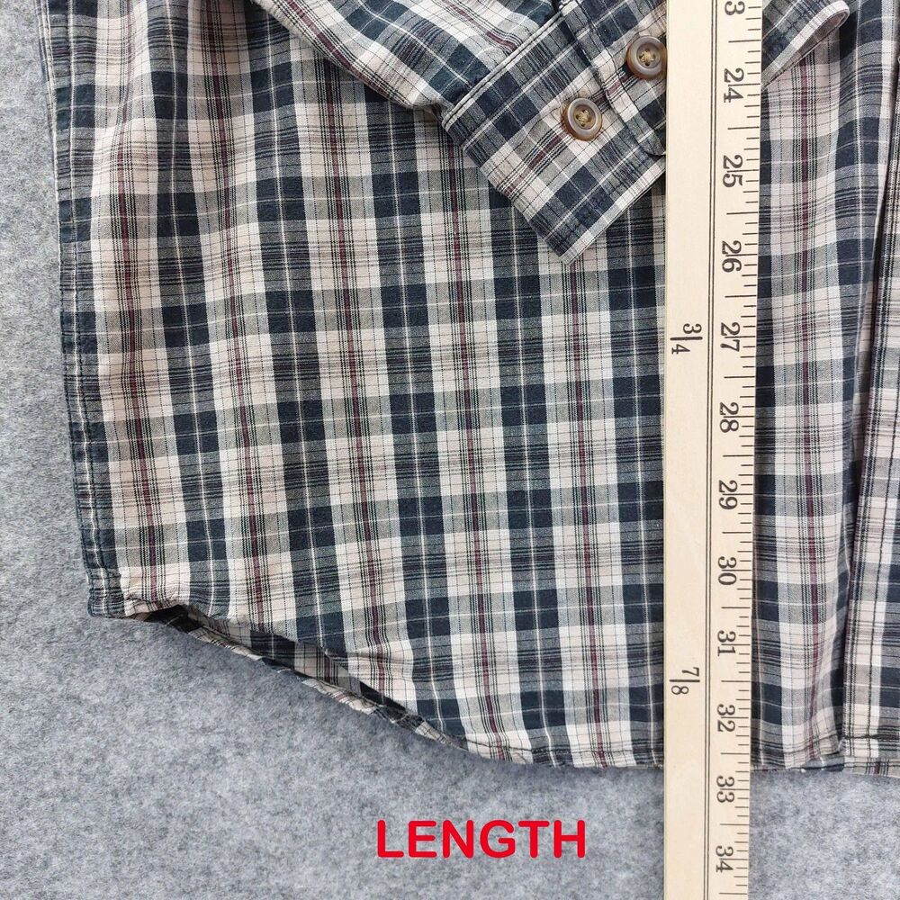 Carhartt Mens L Plaid Work Shirt Long Sleeve Button Down Cotton Outdoor - Picture 5 of 8